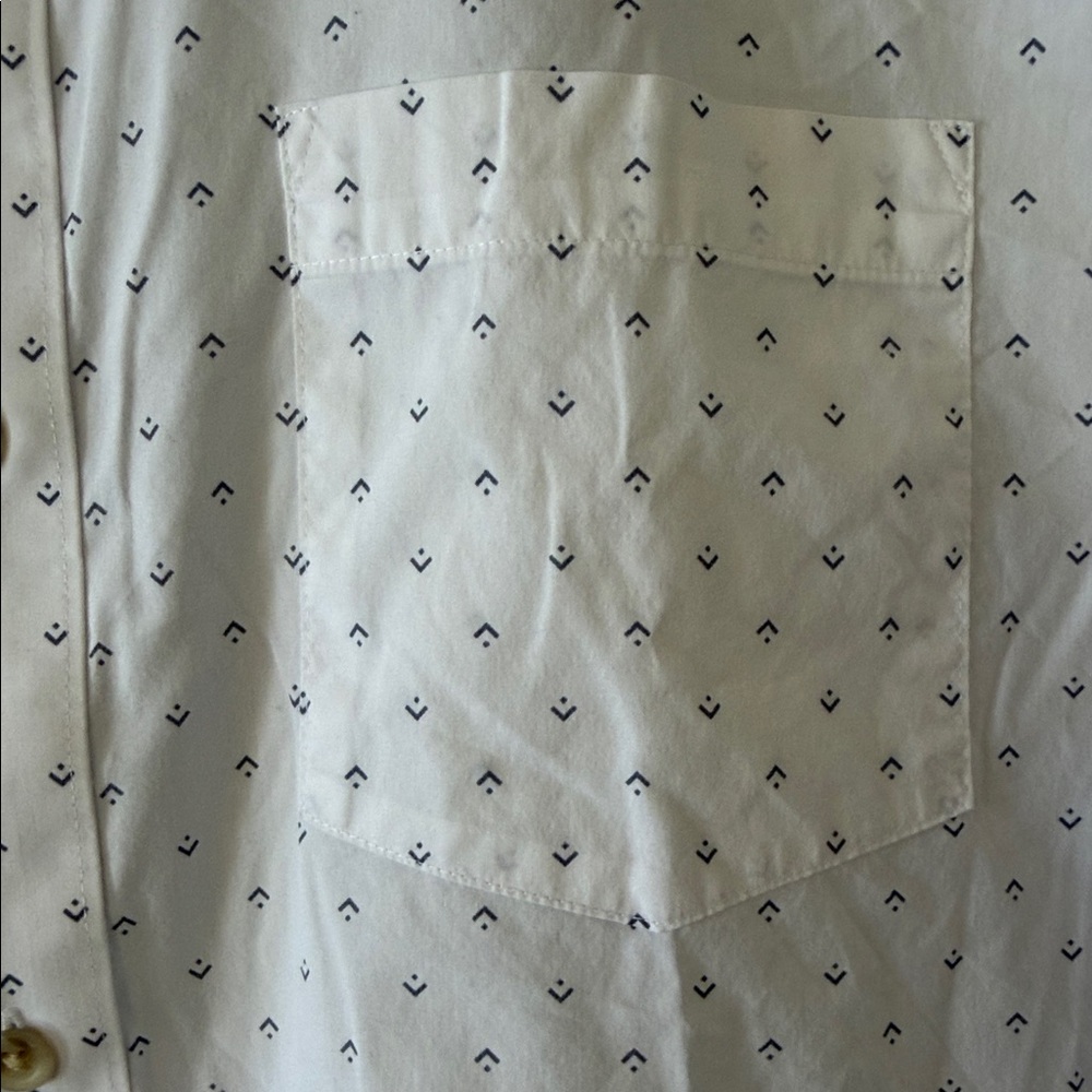Travis Mathew Geo Print Mens L Short Sleeve Cotton Woven Golf Summer Relax - Picture 7 of 10